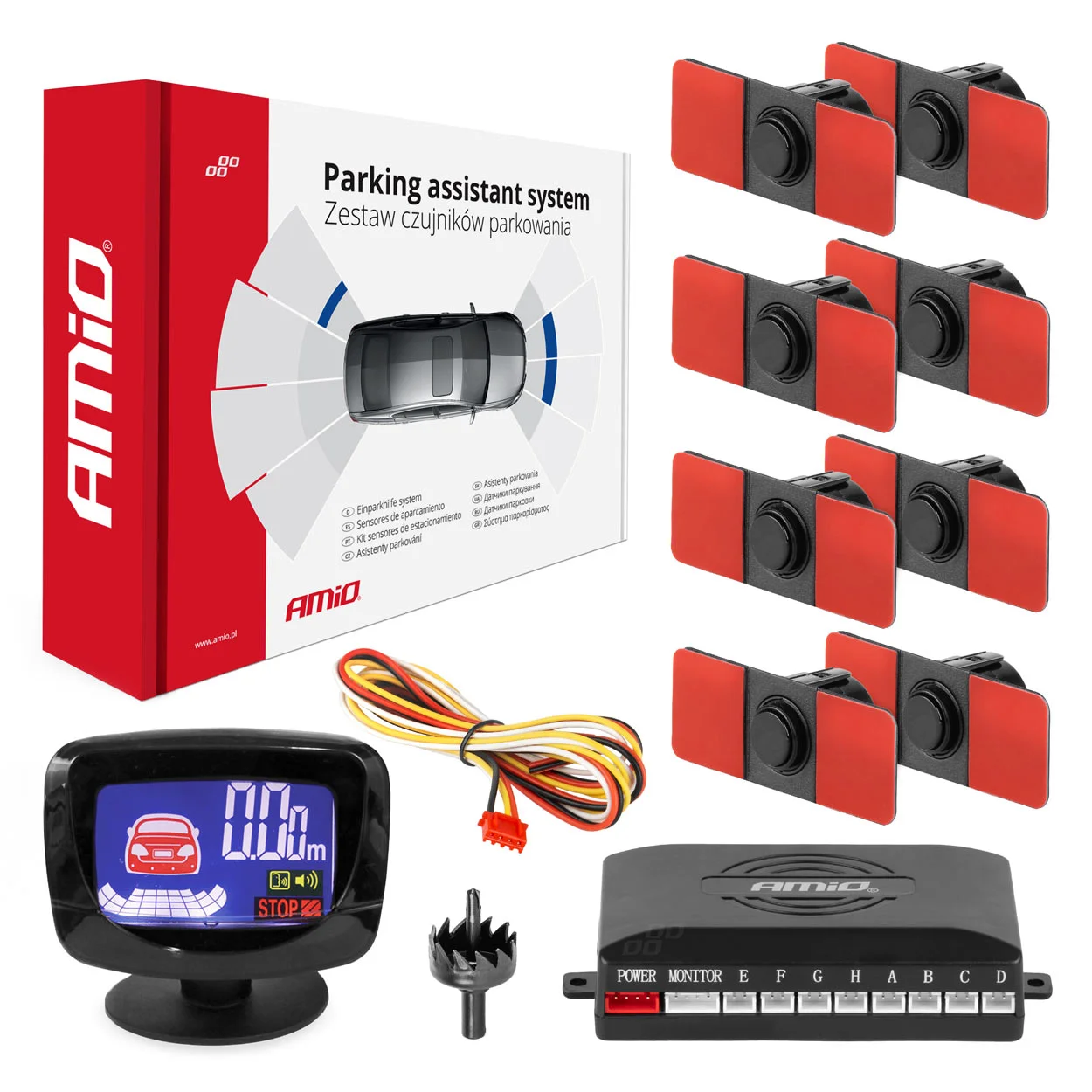 Kit de sensores, sistema auxiliar de estacionamento AMiO 02258