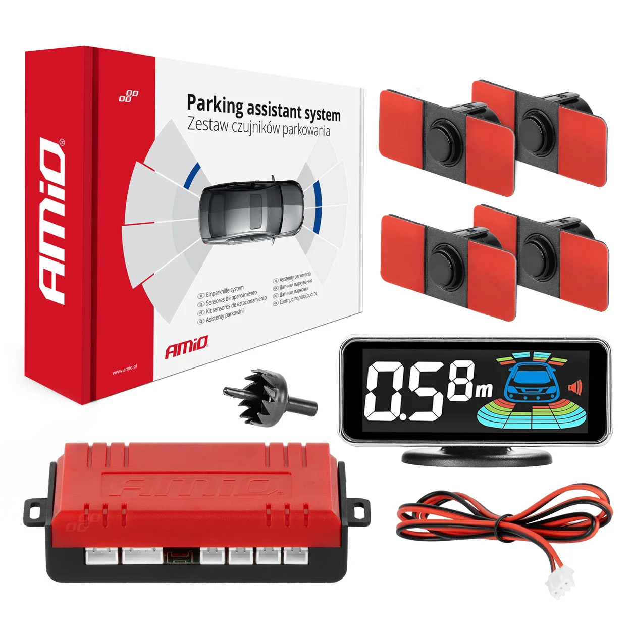 Kit de sensores, sistema auxiliar de estacionamento AMiO 03190