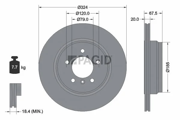 Brake Disc PAGID 54231NC