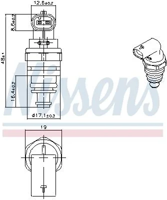 Sensor, temperatura do líquido de refrigeração NISSENS 207047