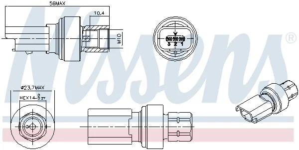Interruptor de pressão, ar condicionado NISSENS 301136