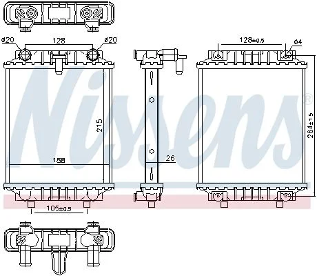 Radiador, arrefecimento do motor NISSENS 60372