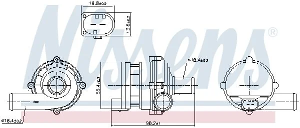 Bomba de água auxiliar (circuito de água de refrigeração) NISSENS 832169