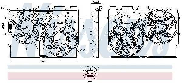 Ventilador, refrigeração do motor NISSENS 850004