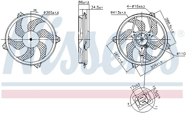 Ventilador, refrigeração do motor NISSENS 850093