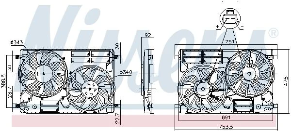 Fan, engine cooling NISSENS 850096