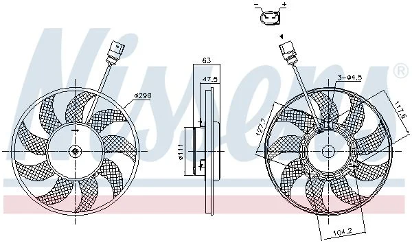 Ventilador, refrigeração do motor NISSENS 85866