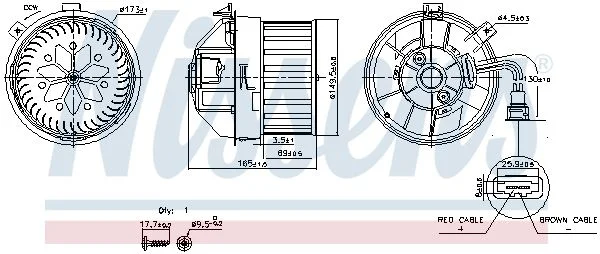 Interior Blower NISSENS 87628