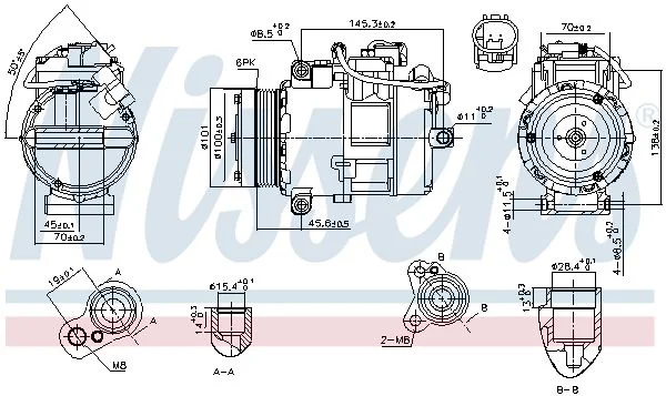 Compressor, ar condicionado NISSENS 890012