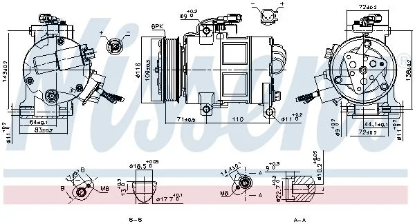 Compressor, ar condicionado NISSENS 890249