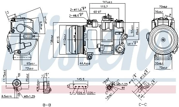 Compressor, ar condicionado NISSENS 890696