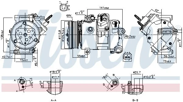 Compressor, ar condicionado NISSENS 890772