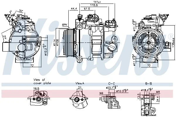 Compressor, ar condicionado NISSENS 890793