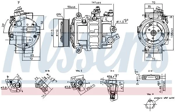 Compressor, ar condicionado NISSENS 890893