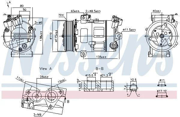 Compressor, ar condicionado NISSENS 890947