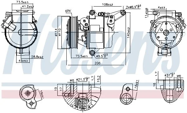 Compressor, ar condicionado NISSENS 890948