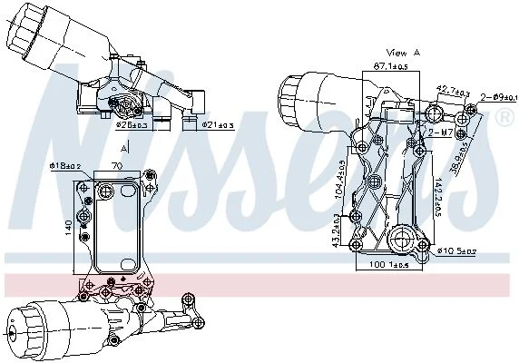 Oil Cooler, engine oil NISSENS 91241