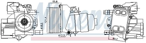 Oil Cooler, engine oil NISSENS 91244