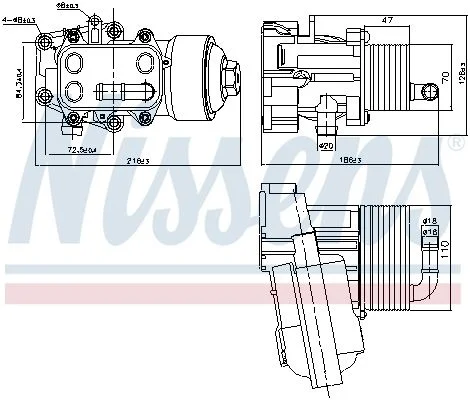Oil Cooler, engine oil NISSENS 91315