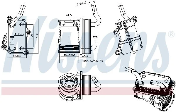 Arrefecedor de óleo, óleo do motor NISSENS 91317