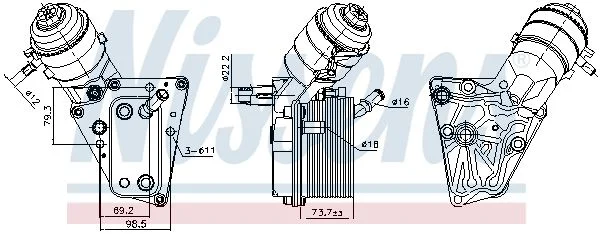 Arrefecedor de óleo, óleo do motor NISSENS 91347