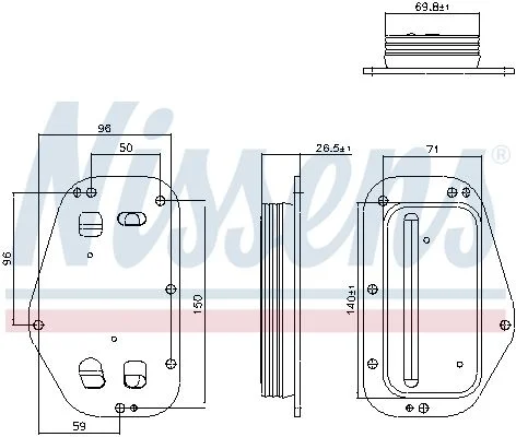 Arrefecedor de óleo, óleo do motor NISSENS 91360