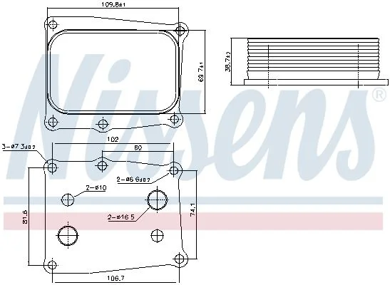 Oil Cooler, engine oil NISSENS 91377