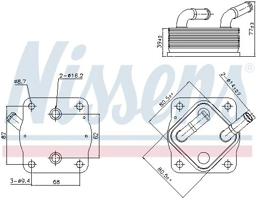 Oil Cooler, engine oil NISSENS 91378