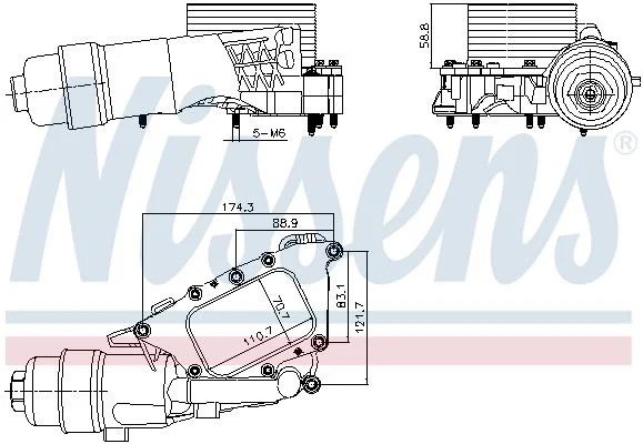 Oil Cooler, engine oil NISSENS 91385