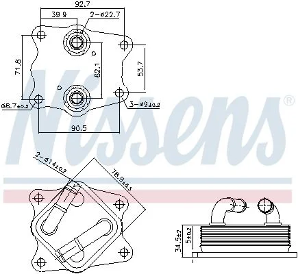 Arrefecedor de óleo, óleo do motor NISSENS 91442