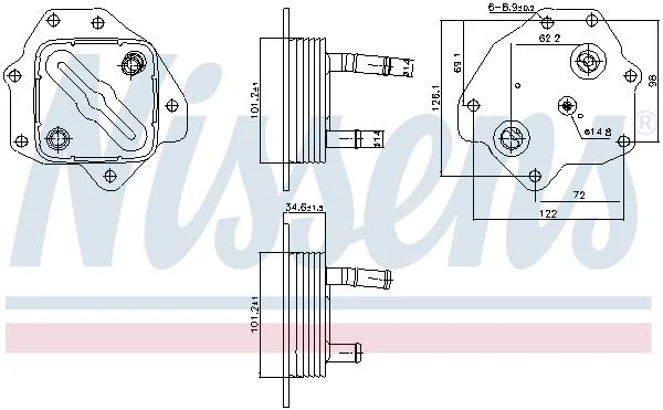 Oil Cooler, engine oil NISSENS 91443