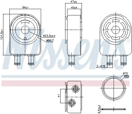 Oil Cooler, engine oil NISSENS 91451