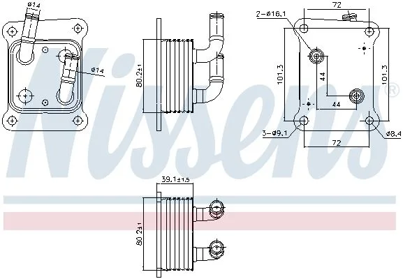 Oil Cooler, engine oil NISSENS 91453