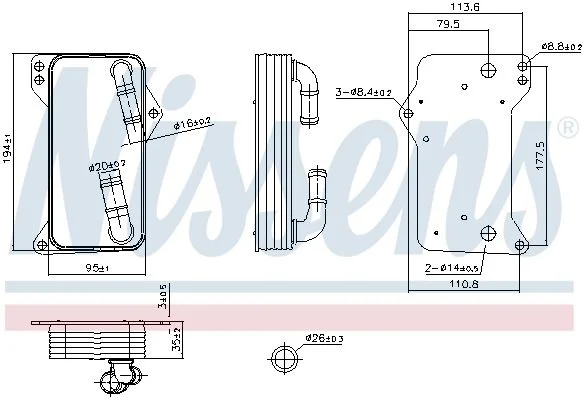 Arrefecedor de Óleo, transmissão automática NISSENS 91505
