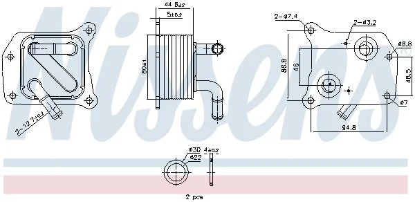 Oil Cooler, engine oil NISSENS 91519