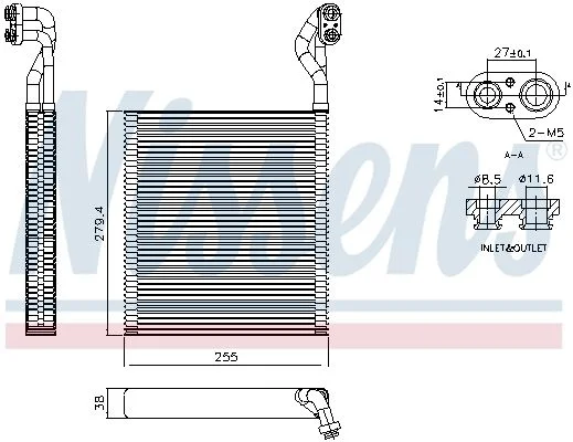 Evaporator, air conditioning NISSENS 92413