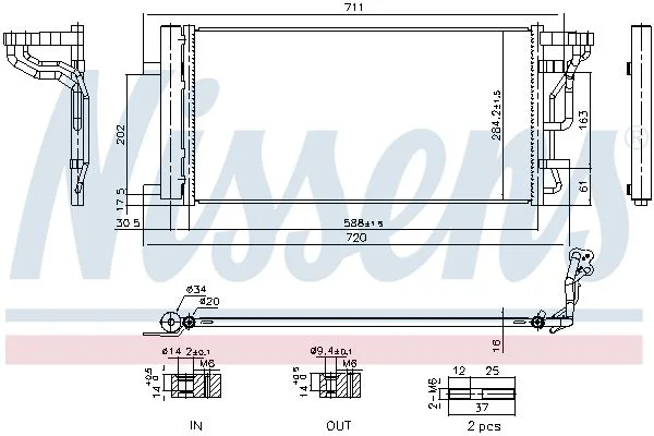 Condenser, air conditioning NISSENS 940978