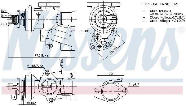 Válvula EGR NISSENS 98475