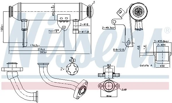 Cooler, exhaust gas recirculation NISSENS 989283