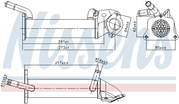 Resfriador, recirculação dos gases de escape NISSENS 989401