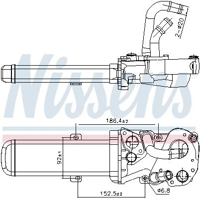 Cooler, exhaust gas recirculation NISSENS 989412
