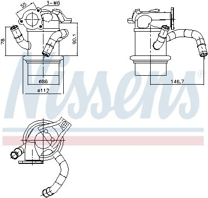 Resfriador, recirculação dos gases de escape NISSENS 989421
