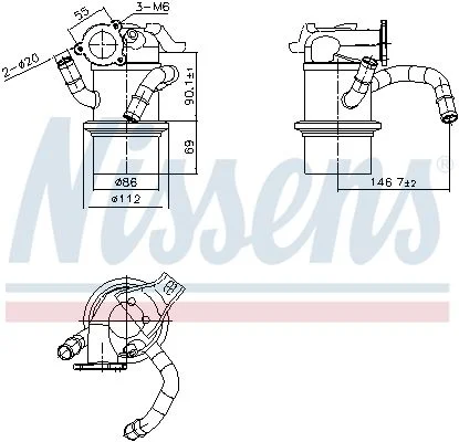Resfriador, recirculação dos gases de escape NISSENS 989422