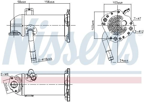 Resfriador, recirculação dos gases de escape NISSENS 989431