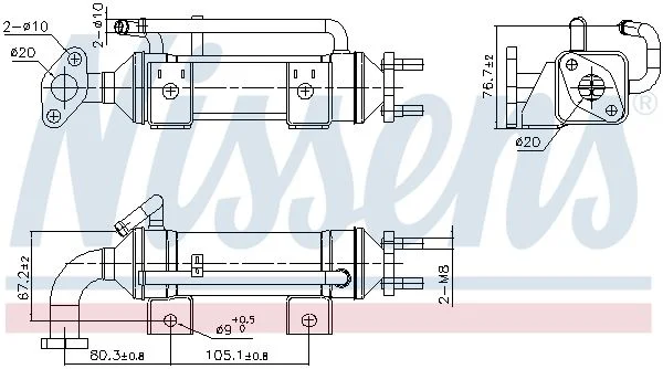 Resfriador, recirculação dos gases de escape NISSENS 989435