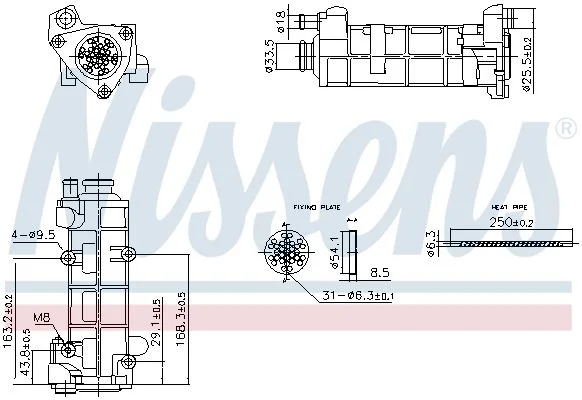 Resfriador, recirculação dos gases de escape NISSENS 989458