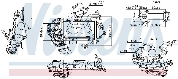 Cooler, exhaust gas recirculation NISSENS 989478