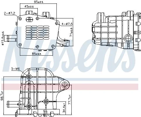 Resfriador, recirculação dos gases de escape NISSENS 989481