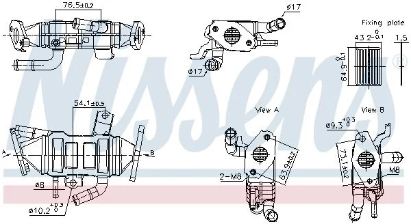 Resfriador, recirculação dos gases de escape NISSENS 989488
