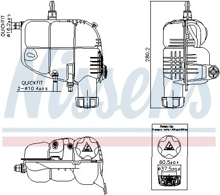 Expansion Tank, coolant NISSENS 996185